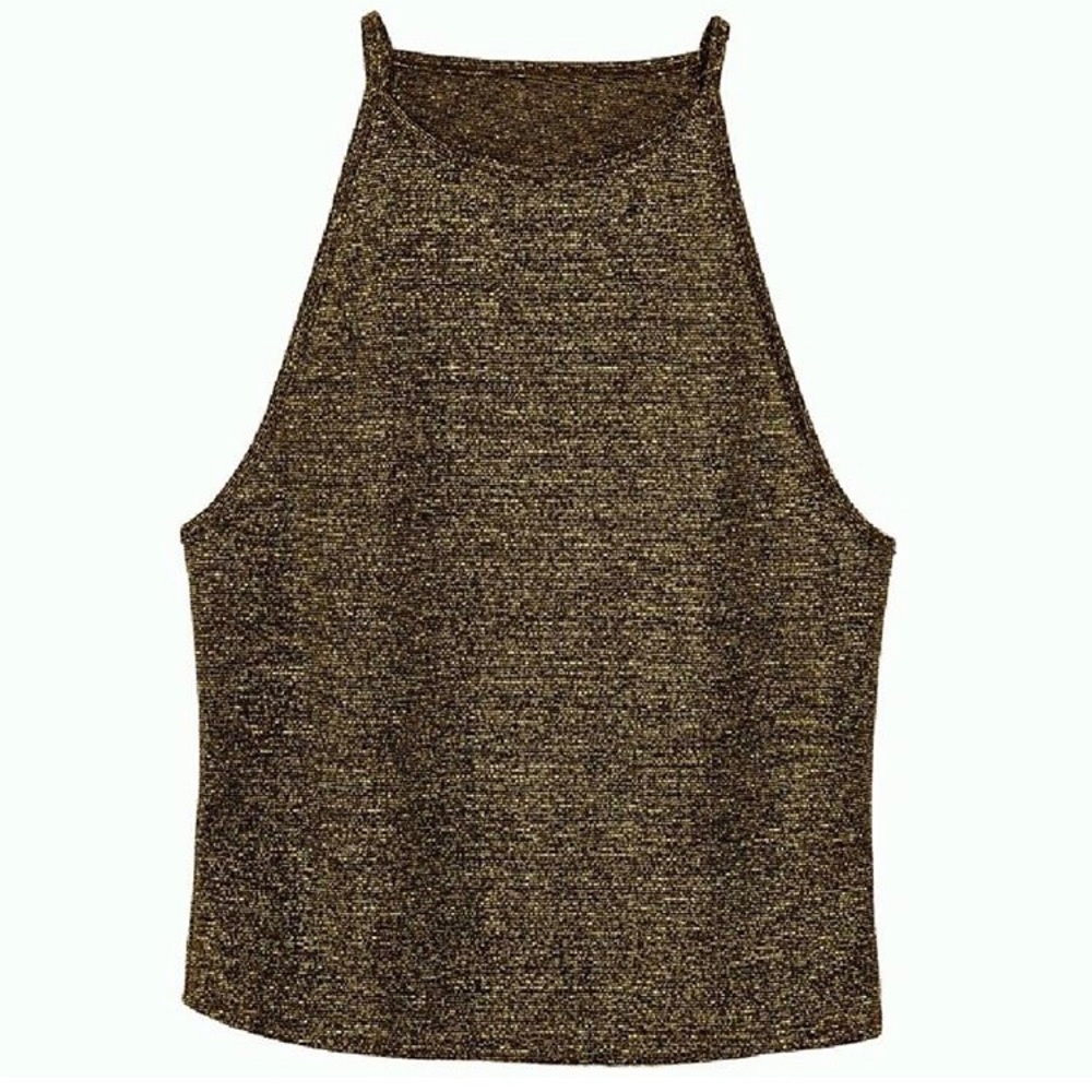 Gold glitter cropped top